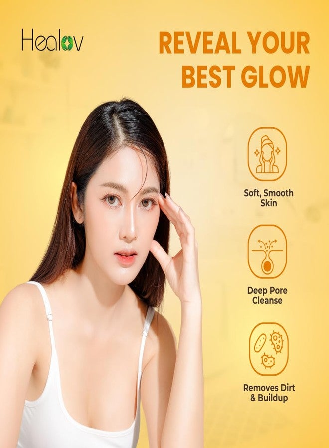 Healov Kojic Acid Soap for Hyperpigmentation – Kojic Papaya Skin Brightening Body Wash – Turmeric Soap for Dark Spots, Acne Scars & Blemishes – Brightening Face Cleanser Skincare for Radiant, Even Skin Tone - Image 4